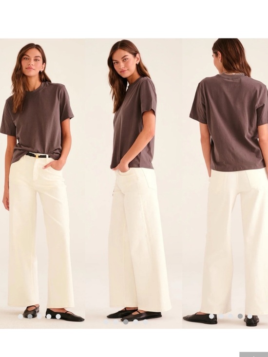 NAADAM Denim - NEW NAADAM Soft Denim Twill Wide Leg Pant Milk Size 10 Women's Jeans High Rise